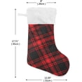 thumbnail image 2 of Elegant Tartan Christmas Stockings Christmas Presonalized Large Stocking Sock, Set of 1 Xmas Party Winter Decor Candy Bag Family Holiday Gift, 17.7 Inch, 2 of 7