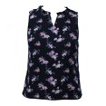 thumbnail image 1 of Blusa George Talla CH sin Manga con Flores Negro, 1 of 4