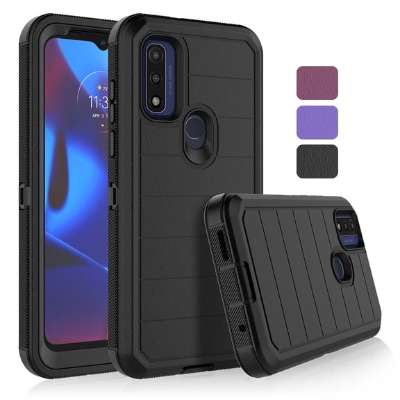 Tekcoo Case for Moto G Pure / Moto G Power 2022 , Case Cover for Moto G Pure / G Power 2022 6.5", Shockproof Heavy Duty Hard Plastic & Rubber Rugged Bumper 3-in-1 Case Cover - Black