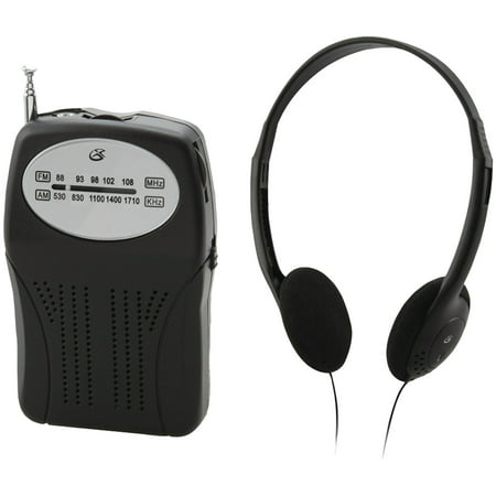 GPX Portable AM/FM Radio, Black, R116B