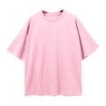 thumbnail image 6 of Womens Tshirts Casual Loose Long T Shirt Boho Tops for Women Pink L, 6 of 7