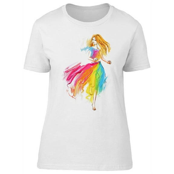 Beautiful Rainbow Fashion Lady Tee Women's - Women T-Shirt, Small