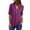 Purple, variant on Patlollav Summer Saving Plus Size Womens Summer Long Sleeve Shirts Zip Casual Tunic V-Neck Rollable Blouse Tops