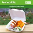 thumbnail image 3 of 8 inch Hinged Containers | Tree-Less™ Compostable Molded Fiber, 3 of 3