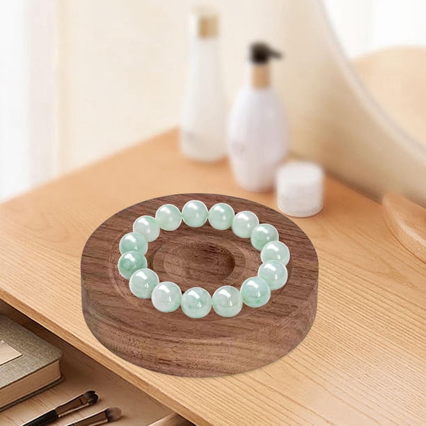 de madera Colgante Pulsera Brazalete Exhibición Bandeja Titular Organizador Soporte, Almacenamiento de joyas Regalo de cumpleaños, Dresser Retail Marrón oscuro redondo Hugo Bandeja para brazalete