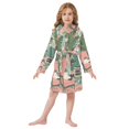 thumbnail image 6 of FORMRS Niños Bathrobe Unisex Hooded Robe Soft Plush Pajamas Sleepwear, Size 2-3T, Pink and White Cat, 6 of 7