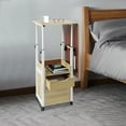 thumbnail image 3 of Adjustable Over-Bed Table with Wheels - Height-Adjustable Laptop & Nightstand Table Foldable Top Panel, Convenient Storage, and Sturdy Design for Home & Office Use, 3 of 13