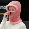 thumbnail image 3 of Women Hat Solid Color Zipper Autumn Winter Knitted Korean Style Cap Scarf for Riding, 3 of 10