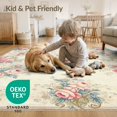 thumbnail image 4 of ODIKA 2'x3' Washable Accent Rug Vintage Floral Allover Bouquet With Faded Cottage Garden Trellis for Bedroom, Nursery, RV, Pet Friendly, Bedside Mat, 4 of 7