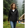 thumbnail image 6 of Wantdo Women's Rain Jacket Hooded Hiking Travel Jacket Waterproof Outerwear Raincoat Black XL, 6 of 9