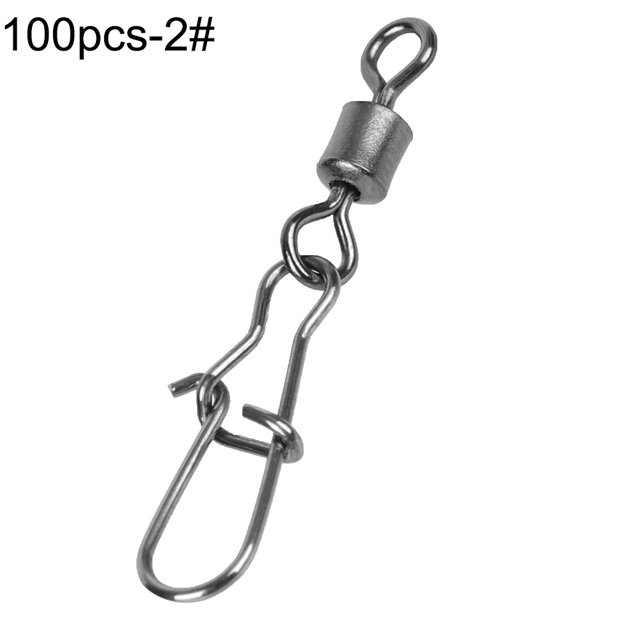 HEVIRGO 50/100 Pcs Connecteur de Pêche Pivotant Crochet en Acier Inoxydable Clip à Roulement Rapide