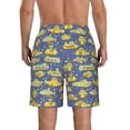 thumbnail image 3 of KLL Cartoon Submarines Men's Casual Summer Beach Shorts Hawaiian Shorts with Pockets-Large, 3 of 5