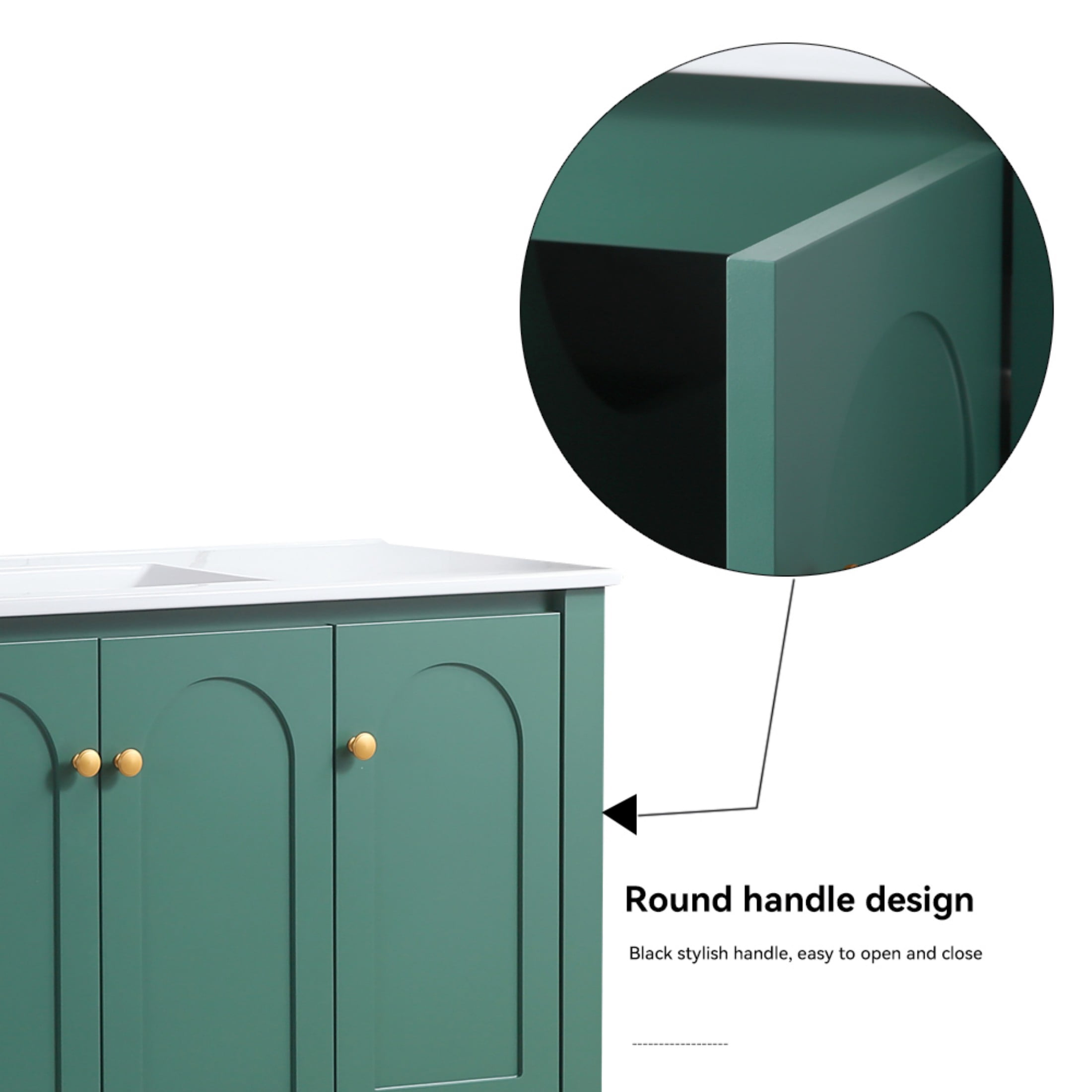 48"Bathroom Vanity, Freestanding Bathroom Vanities with Sink,Bathroom Storage Cabinet with 4 Soft close doors and 2 drawers, Green