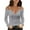 Gray, variant on tarylea Going out Tops for Women Mental Buckle Strap off Shoulder Tops Deep V Neck Long Sleeve Blouse Fitted Cute Tops