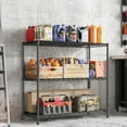 thumbnail image 6 of 3- Shelf Metal Shelving Unit Adjustable Storage Shelves Heavy Duty Garage Shelving Steel Wire Shelving for Laundry Bathroom Kitchen Pantry Closet Garage Black, 35.6Wx14Dx36H, 6 of 8