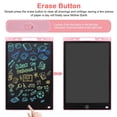 thumbnail image 2 of HLONK 12 in LCD Writing Tablet Colorful Screen Pressure-Sensitive Pink Drawing Pad, 2 of 7