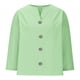 thumbnail image 5 of mfyjkho Tops Casuales Para Mujer, Blusa Holgada De Lino Con Cuello En V, Mangas 3/4 Y Botones, Color Liso, Para Mujer Tops De Tallas Grandes Xxxl, 5 of 7