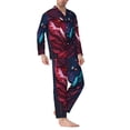 thumbnail image 2 of Daiia Cool Wolf Head for Men's Long-Sleeved Pajama Set – Soft & Comfortable Sleepwear Button-Up Pajamas Cozy Lounge Wear-, 2 of 7