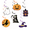 B003- C, variant on Indoor Halloween Decor, Halloween Party Supplies, Halloween Banner Indoor, Spooky Halloween Decor, Paired with 6 Unique Themed Cupcake Picks for Home, Mantel and Halloween Party