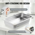 thumbnail image 4 of VEVOR Hotel Pan, Full Size Anti-Jam Steam Pan, 0.8mm Thick Stainless Steel Restaurant Steam Table Pan, 4-Inch Deep Commercial Table Pan, Catering Storage Food Pan, for Industrial & Scientific, 4 of 9