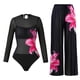 thumbnail image 1 of Traje de baño tankini de manga larga con cuello redondo y estampado informal para mujer, traje de baño de dos piezas para mujer, trajes de baño tankini para mujer, traje de baño de 2 piezas para mujer, 1 of 6