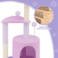thumbnail image 6 of Magshion 33" Cat Tree for Indoor Cats with Sisal Scratching Posts, Top Perch, and Cat Cave, Purple, 6 of 9