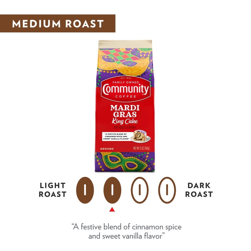 Community® Coffee Mardi Gras King Cake Ground Coffee 12 oz. Bag (Pack of 4)