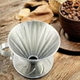 thumbnail image 2 of Pour Over Cone Coffee Dripper Stainless Steel Single Serve Brewer Filter - L, 2 of 6