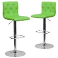 thumbnail image 3 of Contemporary Tufted Vinyl Adjustable Height Barstool with Chrome Base, Set of 2, Multiple Colors, 3 of 7