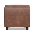 thumbnail image 5 of Avalon 42 inch Wide Contemporary Storage Ottoman in Distressed Saddle Brown Vegan Leather, 5 of 17
