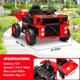 thumbnail image 4 of Ride On Dump Truck,Ride On Car Toy with Remote Control,Electric Dump Bed,Shovel, 12V Ride On Construction Vehicle for Kids with Music Player, High and Low Speed, 4 of 6