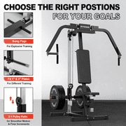 Syedee Chest Fly & Reverse Delt Machine, Plate-Loaded Pec Deck, 400 LBS Upper Body Specialty Machine, 4-Level Seat, 2:1 Ratio, Aluminum Pulleys, Compact Home Gym