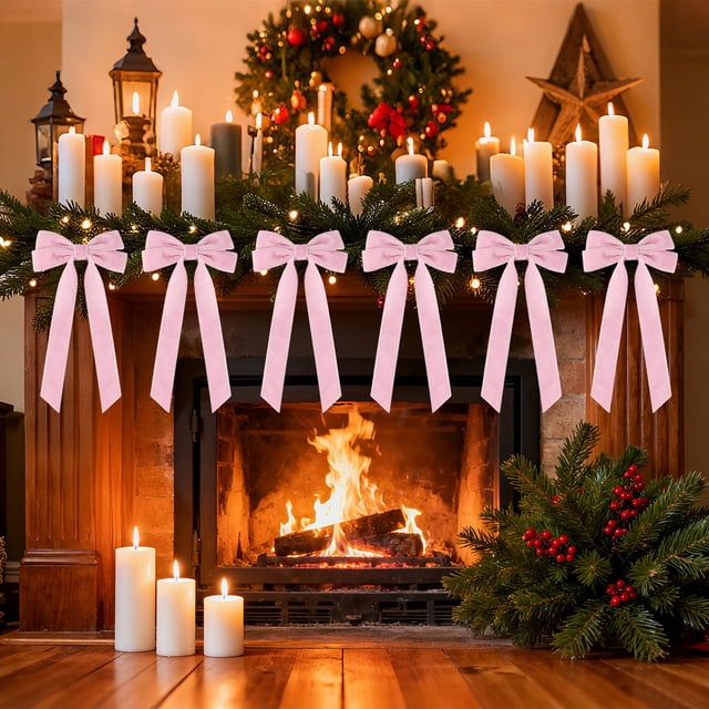 Todaioua 2-Pack Velvet Christmas Bows with Twist Ties - 8.6 Inch Soft Tree Wreath Garland Decor for Gift Wrapping and Multi-Scene Holiday Crafting Tying Ribbon Accessories