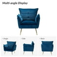 thumbnail image 5 of Classic Accent Chair Tufted Cushion Velvet Armchair Home Living Room Adult Blue, 5 of 9