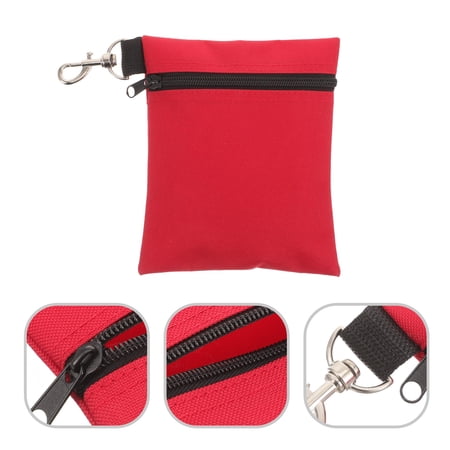 HOMEMAXS Golf Ball Storage Bag in Red Made of Nylon for Waist Pack Use with Stable Material and Zipper Design 4.7 Inches