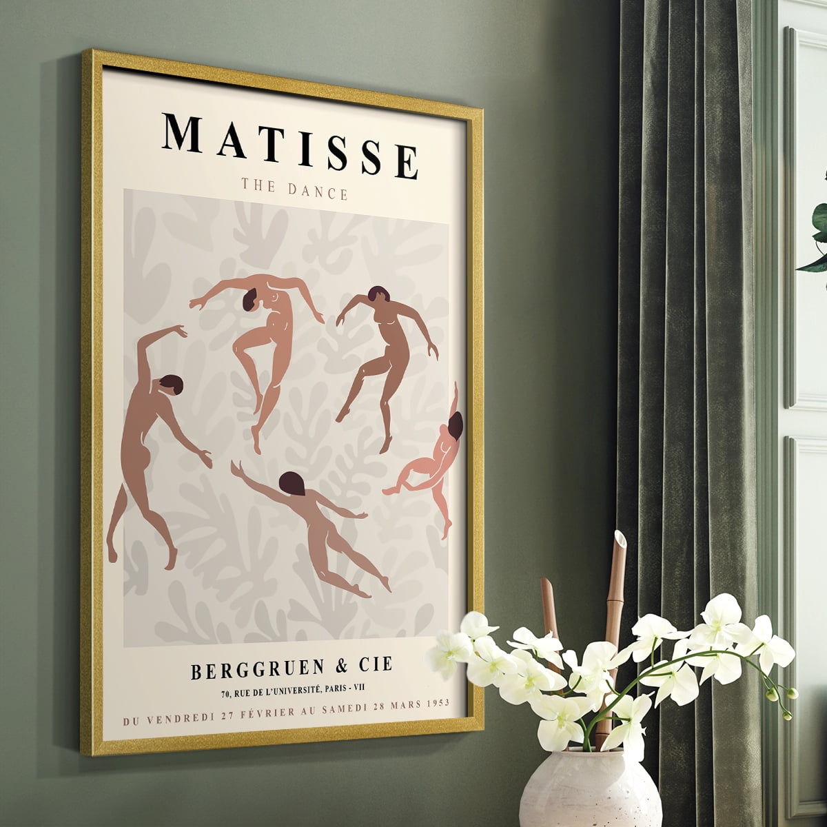 Matisse CXCIX Framed Print in Gold Solid Wood 16 x 20 Framed Print