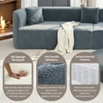 thumbnail image 5 of U_Style 132-inch Modern Sectional Sofa with Curved Design, 2-Piece Chenille Modular Couch with 4 Pillows, No Assembly Required, Plush Sponge & Spring Cushion for Living Room, Dark Blue, 5 of 15