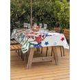 thumbnail image 2 of Outdoor Tablecloth with Umbrella Hole and Zipper, Independence Day Rectangle Table Cloth 60x84 Inch Waterproof Tablecloth, 4th of July Red Blue Stars Patriotic Picnic Table Cover for Patio Camping, 2 of 7