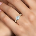 thumbnail image 4 of Gem Stone King 14K Two Tone Gold Sky Blue Topaz and Lab Grown Diamond Engagement Ring for Women | 3.38 Cttw | Round 8MM | Gemstone November Birthstone | Size 7, 4 of 6