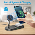 thumbnail image 5 of UUTO 5 in 1 Magnetic Wireless Charger Compatible for iPhone 13/12 Series, iWatch 7/SE/6/5/4/3/2, Airpods 3/2/Pro, 15W Fast Wireless Charging Station with QC 3.0 Adapter, 5 of 8