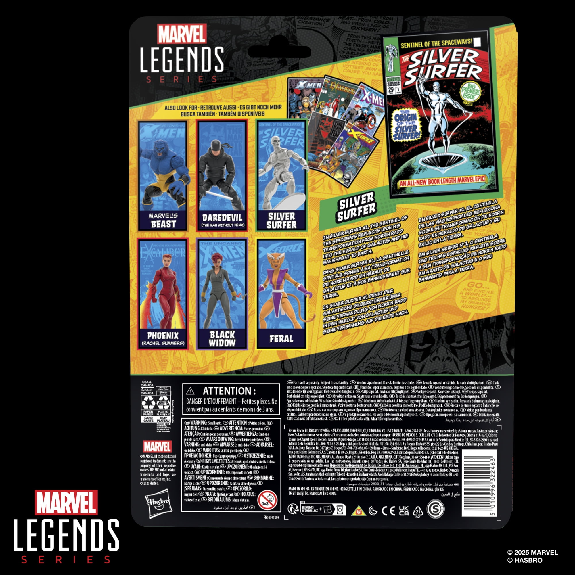 Marvel Legends Series, figurine Surfer d'argent des bandes dessinées Fantastic Four