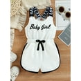 thumbnail image 2 of Bagilaanoe Toddler Baby Girls Summer Romper Sleeveless Letter Print Short Jumpsuit 9 12 18 24 Months 3T 4T One-Piece Clothes, 2 of 9