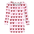 thumbnail image 7 of Guieoi Women's Cute T Shirt Heart Bow Knot Long Sleeve Tops for Valentines Day Trendy Basic Tees Tunic Top Pink S, 7 of 7