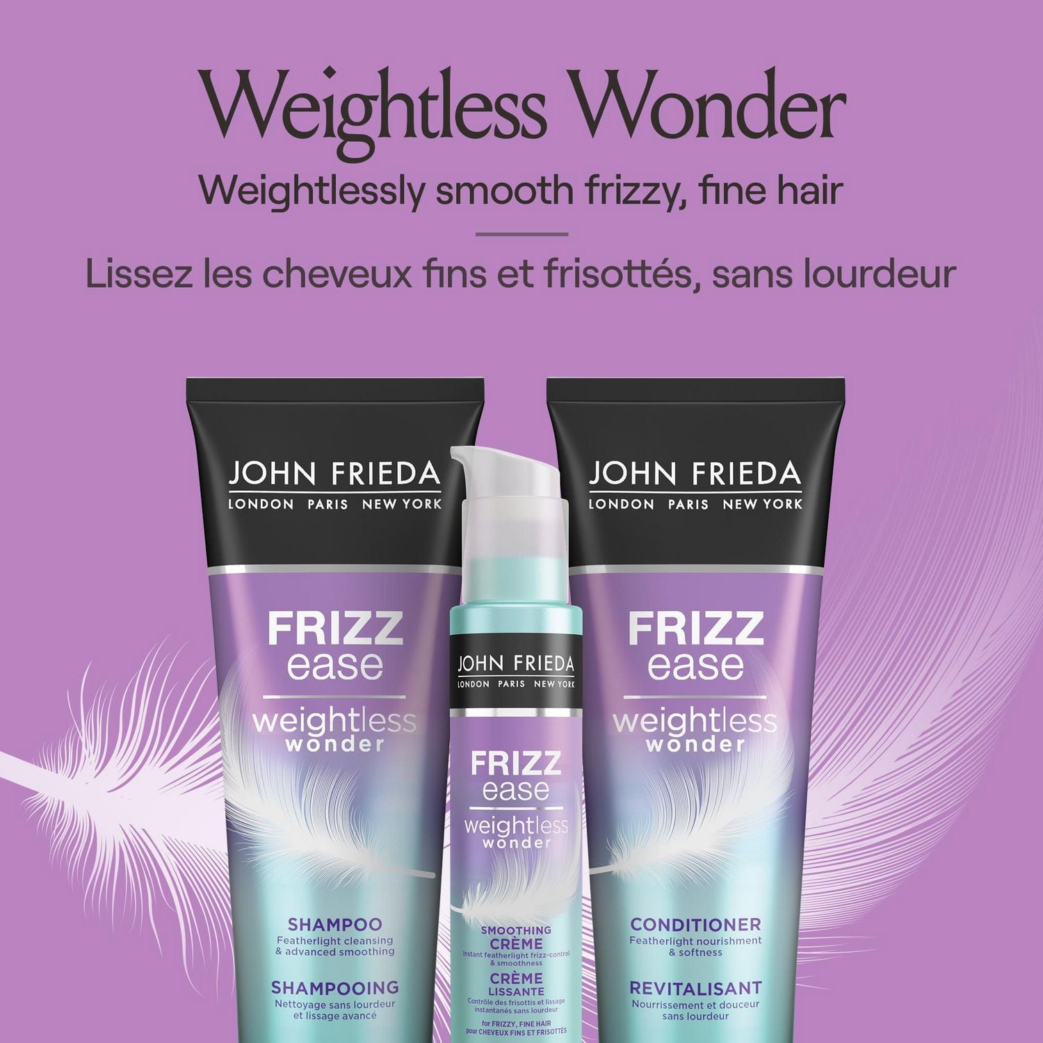 Crème lissante Frizz Ease Weightless Wonder de John Frieda 100 ml