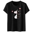 thumbnail image 5 of TSADFHJI Chandails en Molleton pour Femmes Sans Capuches Long Imprimé Chat T-Shirt S Gris, 5 of 5
