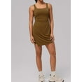 thumbnail image 4 of Womens Tennis Dress Athletic Dresses Workout Dress Skort Dress Golf Outfits Mocha Brown XL, 4 of 6