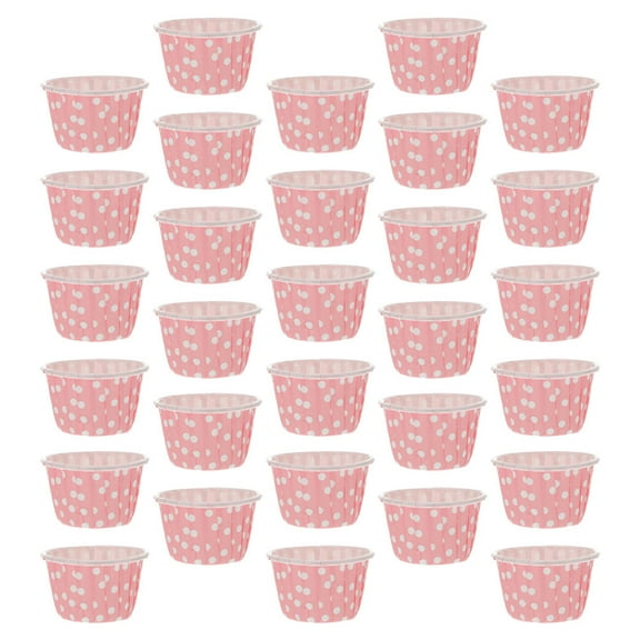 FONDOTIN Ice Cream Storage Bowls Pink Paper 100Pack 2.4X2.4X1.4In