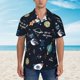 thumbnail image 2 of Fotbe Space Camisa Hawaiana para Hombre Unisex – Camisa Casual de Verano con Botones de Manga Corta de Algodón y Lino,3X-Large, 2 of 7