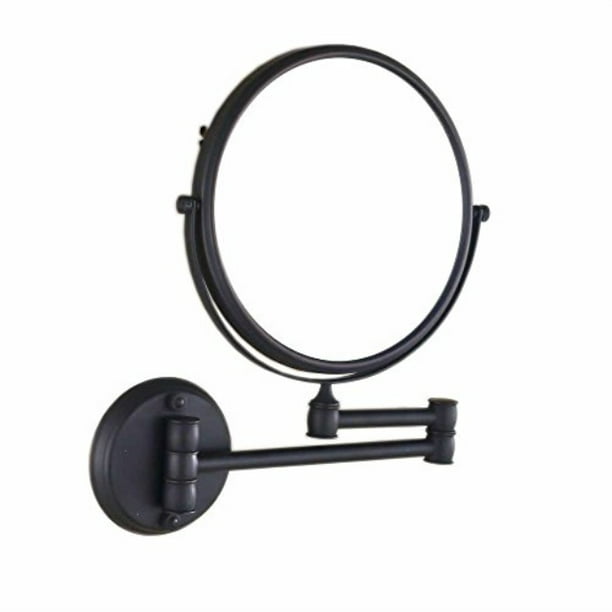 Hiendure 8 Inch Two Sided Swivel Wall, Wall Mounted Magnifying Makeup Mirror Oil Rubbed Bronze