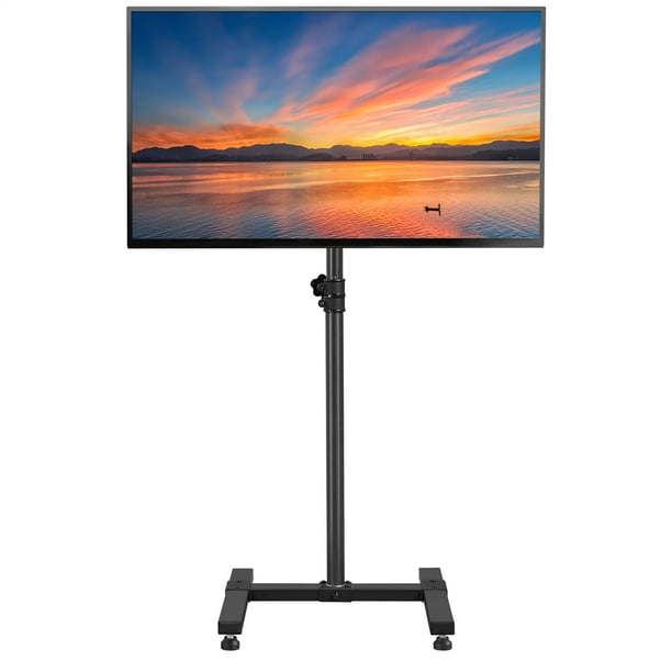 Smilemart Metal Height Angle Adjustable Tv Floor Stand Support For 13 In To 42 In Flat Screen Led Lcd Plasma Screens Black Walmart Com